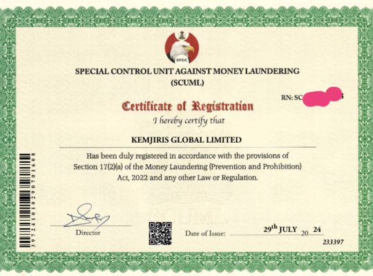 CAC , SCUMI,TIN registration