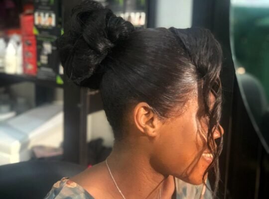 Hair installation, braids and makeup