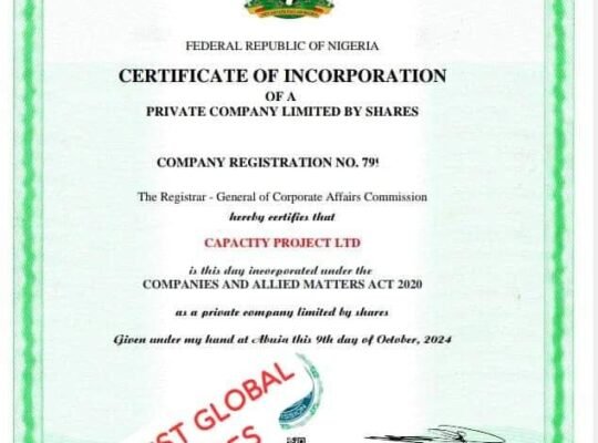 Corporate Affairs Commission (CAC) registration and training