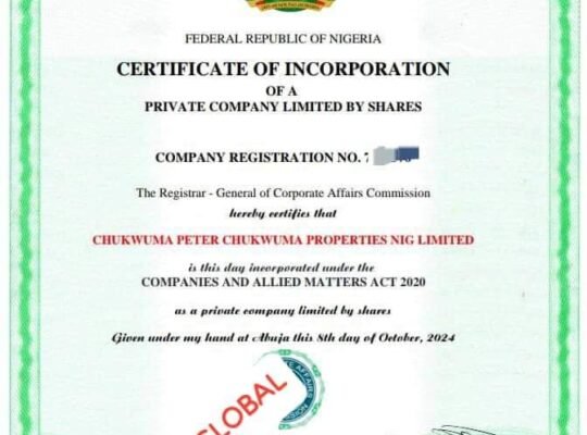 Corporate Affairs Commission (CAC) registration and training
